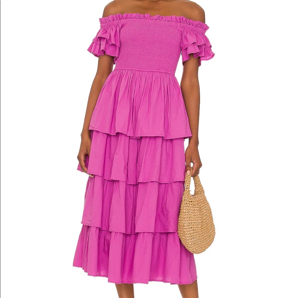 Cleobella Kaiya Midi Dress in Azalea